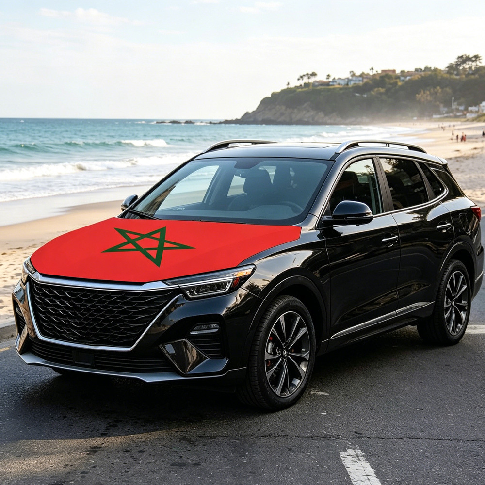 Car Accessories Banner - Ulusal Fas Bayrağı Afiş Araba Kaputu