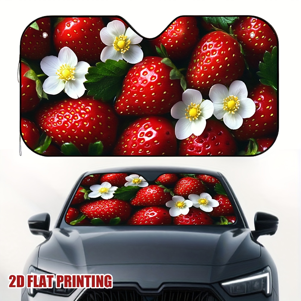 Car Accessories Must Have - 1 adet Çilek ve Çiçek Desenli