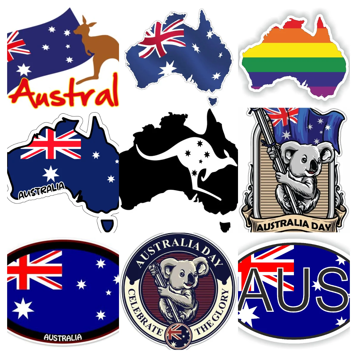 Car Accessories Australia - AUS Avustralya Bayrağı Harita Amblemi Yaratıcı
