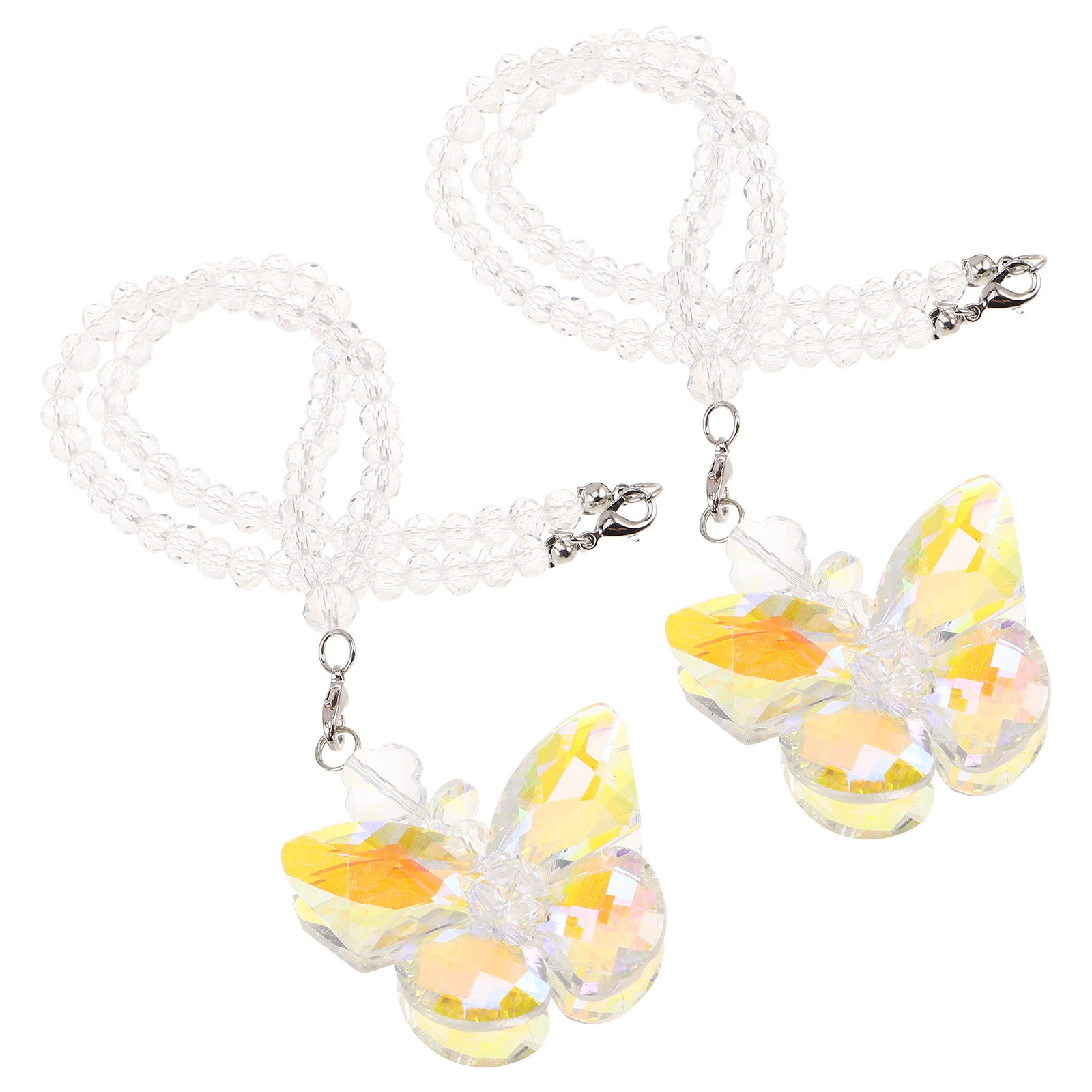 Car Accessories Hanging - 2 Adet Kristal Kelebek Araba Dikiz
