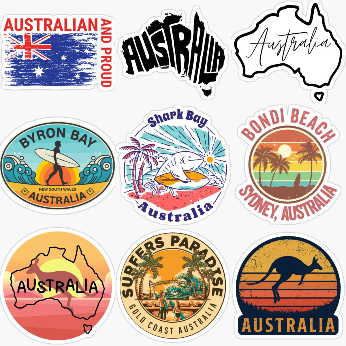 Car Accessories Australia - AUS Avustralya Bayrağı Harita Manzara Amblemi
