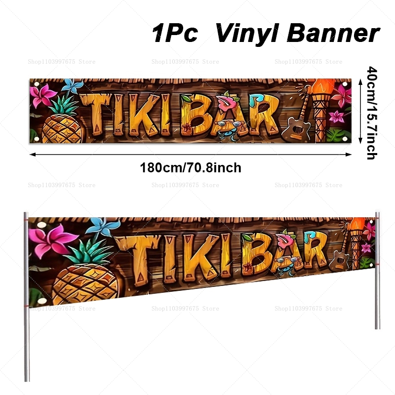 Tiki Bar Banner Tropikal Hawai - Car Accessories Banner incelemesi ve fiyatı